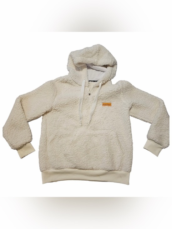 Simply Southern Sweaters - Simply Southern Cream Sherpa Hoodie Pullover Size Large